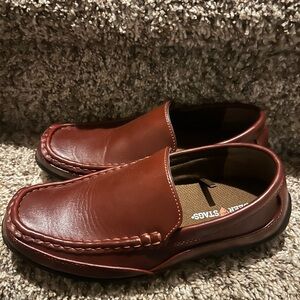 Deer Stags Brown Dress Shoes Leather Slip-On